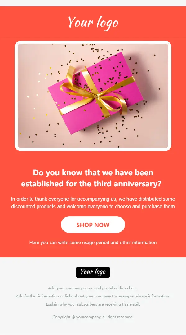 Upcoming Events Email Template